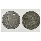 1809 & 1835 Classic Head Half Cent Pair