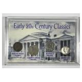 Early 20th Century Classic Coins in Plastic Holder