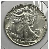 1945 Walking Liberty Silver Half CH AU