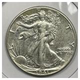 1941 Walking Liberty Silver Half AU