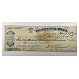 1875 Bank of California Check Bancroft Co.