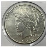 1925-S Peace Silver $1 About Uncirculated AU