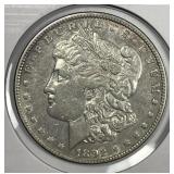 1892 Morgan Silver $1 Sharp Extra Fine XF+