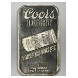 Vintage Coors Light SILVER BULLET 1 oz Art Bar