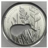 NEW ZEALAND: 2015 $1 Silver Kiwi Silhouette Coin