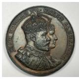 1907 King & Queen Royal Visit To Cardiff Medal