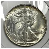 1946-S Walking Liberty Silver Half CH AU