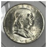 1949-D Franklin Silver Half Uncirculated BU