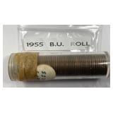 1955 Lincoln Wheat Cent Uncirculated BU Roll