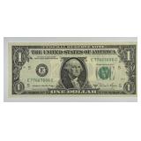 1981A $1 FRN Fancy BINARY Serial Number E77667666C