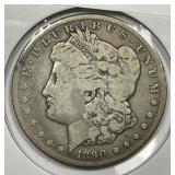 1890-CC Morgan Silver $1 Carson City Very Good VG
