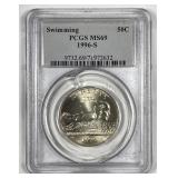 1996-S Swimming Commem Half PCGS MS69
