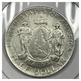 1920 Maine Centennial Commem Silver Half AU detail