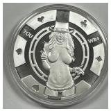 Head You Win Nude Female 1 Ounce .999 Silver