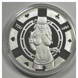 Heads You Win Nude Female 1 Ounce .999 Silver