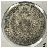 AUSTRIA: 1879 Silver One Florin XF