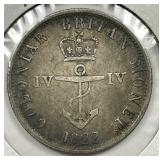 BRITISH WEST INDIES: 1822 1/16 Dollar Anchor Money