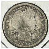 1895 Barber Silver Quarter Almost Good