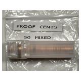 Roll of 50 Mixed Date Proof Lincoln Memorial Cents