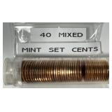 40-Pieces Mixed Of Lincoln Cents from Mint Sets