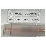 Roll 50-Pieces 2000-S Proof Lincoln Cent