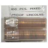100 Pieces Mixed Date Proof Lincoln Cents