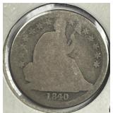 1840-O Seated Liberty Silver Dime About Good AG