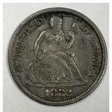 1882 Seated Liberty Silver Dime Very Fine VF