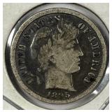 1895 Barber Silver Dime Very Good VG