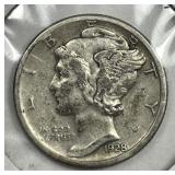 1928-D Mercury Silver Dime Very Fine VF