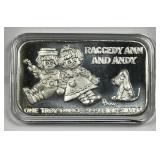 Raggedy Ann & Andy 1 Ounce Sliver Art Bar