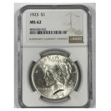1923 Peace Silver $1 NGC MS62