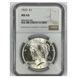 1923 Peace Silver $1 NGC MS64