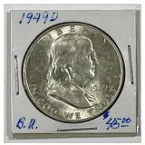 1949-D Franklin Silver Half Uncirculated UNC