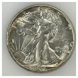 1944-S Walking Liberty Silver Half CH AU