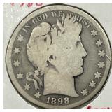 1898-S Barber Silver Half