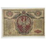 POLAND: 1917 10 Mark (German Occupation Note)
