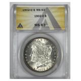 1902-O Morgan Silver $1 ANACS MS63