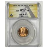 1995 Lincoln Cent DDO FS-101 ANACS MS63 RD