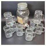 Mason Jar Pitcher Set with 8 Mugs