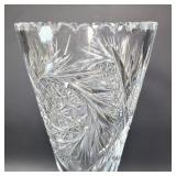 American Brilliant Cut Glass Trumpet Vase 12"