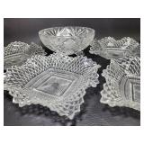 Set of 4 Indiana Glass-diamond Cut Dishes