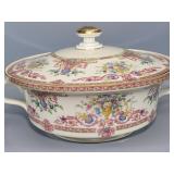 Vintage Porcelain Covered Casserole Dish