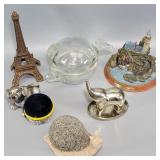 Multiple Small Figurines Glass Sand Brass Etc.