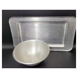 Vintage Handarbeid Alu-tin Tray and Bowl