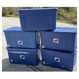 (5) 45 Gallon Sterilite Totes / Storage Bins