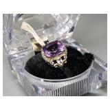 925 Silver Amethyst Ring Size 8