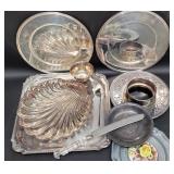 10 Pieces Silver Plated & More - Trays Etc