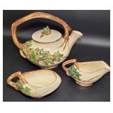 Vintage McCoy Pottery Ivy Teapot & Cream/sugar