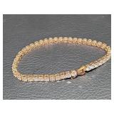 Gld Round Cut Tennis Bracelet